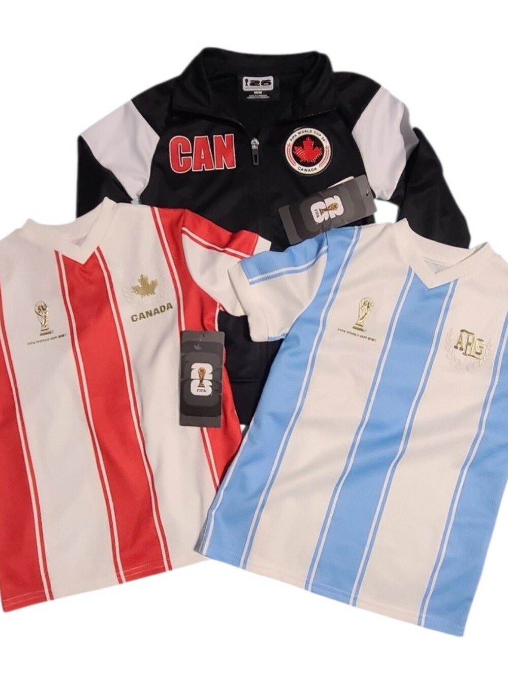 NWT Official FIFA Soccer Lot Canada Track Jacket Jersey Top Argentina Shirt S M